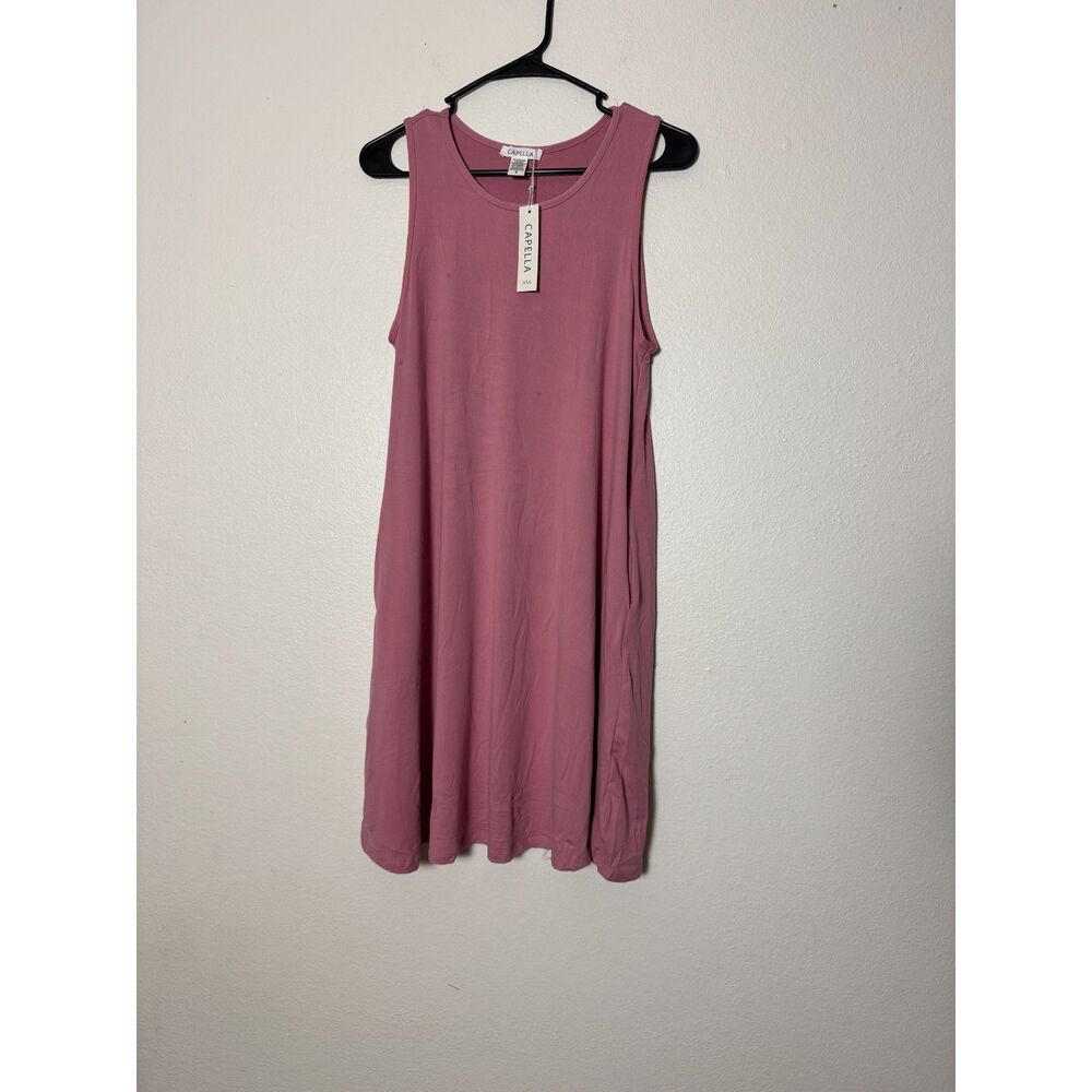 NWT Capella Mauve Pink Sleeveless Midi Dress Womens Small Pockets
